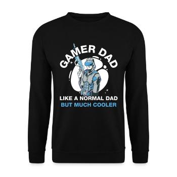 Gamer Dad Like A Normal Dad Gambler Gift - Unisex Sweatshirt - black - Front - Alina (178cm) & Michal (187cm)