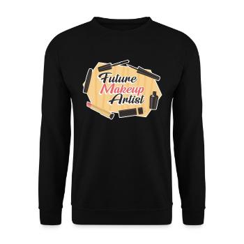 Future Makeup Artist Maskenbildnerin Geschenk - Unisex Pullover - Schwarz - Vorne - Alina (178cm) & Michal (187cm)