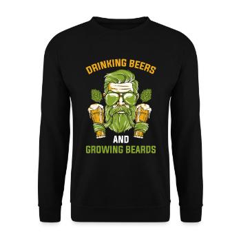 Boire des bières et faire pousser des barbes Cadeau de barbe - Sweat-shirt Unisexe - noir - Devant - Alina (178cm) & Michal (187cm)