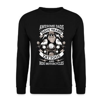 Dads Beard Tattoos Motorcycles Beard Gift - Unisex Sweatshirt - black - Front - Alina (178cm) & Michal (187cm)