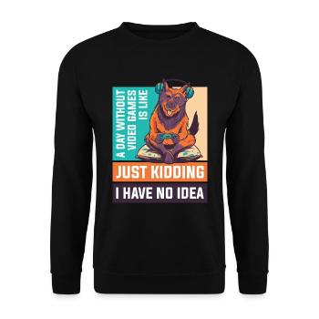 Une journée sans cadeau de joueur de jeux vidéo - Sweat-shirt Unisexe - noir - Devant - Alina (178cm) & Michal (187cm)
