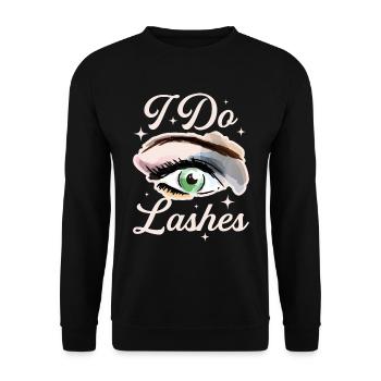 I Do Lashes Maskenbildnerin Geschenk - Unisex Pullover - Schwarz - Vorne - Alina (178cm) & Michal (187cm)