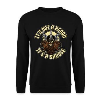 Its Not A Beard Its A Saddle Bart Geschenk - Unisex Pullover - Schwarz - Vorne - Alina (178cm) & Michal (187cm)