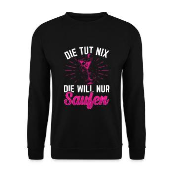 Die tut nix Sekt Cocktails - Unisex Pullover - Schwarz - Vorne - Alina (178cm) & Michal (187cm)
