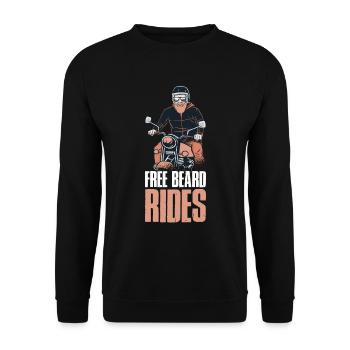 Free Beard Rides Beard Gift - Unisex Sweatshirt - black - Front - Alina (178cm) & Michal (187cm)