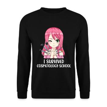 Cosmetology School Maskenbildnerin Geschenk - Unisex Pullover - Schwarz - Vorne - Alina (178cm) & Michal (187cm)