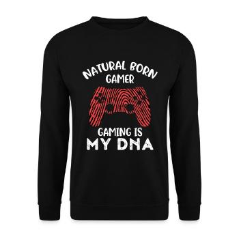 Cadeau de joueur natural born gamer - Sweat-shirt Unisexe - noir - Devant - Alina (178cm) & Michal (187cm)