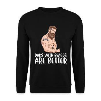 Dads With Beards Are Better Bart Gift - Unisex Sweatshirt - black - Front - Alina (178cm) & Michal (187cm)