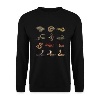 Différentes espèces de serpents - Sweat-shirt Unisexe - noir - Devant - Alina (178cm) & Michal (187cm)