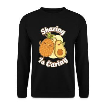 Sharing Is Caring Pineapple Pineapple Gift - Unisex Sweatshirt - black - Front - Alina (178cm) & Michal (187cm)