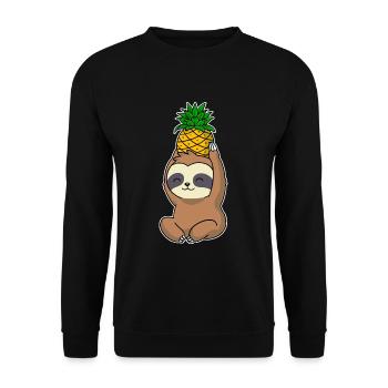 Pineapple Sloth Pineapple Gift - Unisex Sweatshirt - black - Front - Alina (178cm) & Michal (187cm)