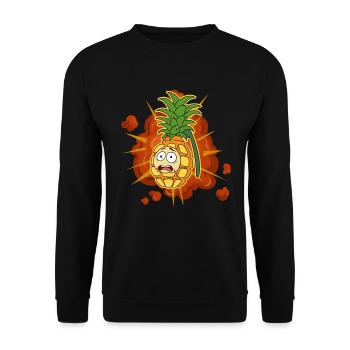 Pineapple Grenade Pineapple Gift - Unisex Sweatshirt - black - Front - Alina (178cm) & Michal (187cm)