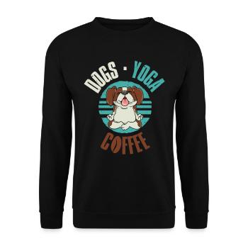 Dogs Yoga Coffee Yoga Gift - Unisex Sweatshirt - black - Front - Alina (178cm) & Michal (187cm)