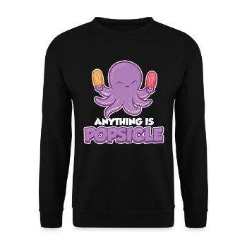 Anything Is Popsicle Eis Geschenk - Unisex Pullover - Schwarz - Vorne - Alina (178cm) & Michal (187cm)