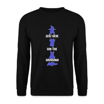 Just Here For The Savasana Yoga Gift - Unisex Sweatshirt - black - Front - Alina (178cm) & Michal (187cm)