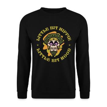 Little Bit Hippie Little Bit Hood Hippie Gift - Unisex Sweatshirt - black - Front - Alina (178cm) & Michal (187cm)
