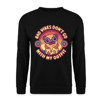 Bad Vibes Dont Go With My Outfit Hippie Gift - Unisex Sweatshirt - black - Front - Alina (178cm) & Michal (187cm)