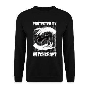 Protected By Witchcraft Wicca Gift - Unisex Sweatshirt - black - Front - Alina (178cm) & Michal (187cm)