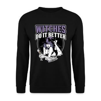 Witches Do It Better Wicca Gift - Unisex Sweatshirt - black - Front - Alina (178cm) & Michal (187cm)