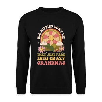 Old Hippies Dont The Hippie Gift - Unisex Sweatshirt - black - Front - Alina (178cm) & Michal (187cm)