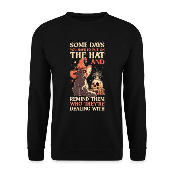 Put On The Hat Wicca Gift - Unisex Sweatshirt - black - Front - Alina (178cm) & Michal (187cm)