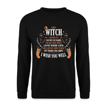 Je suis une sorcière Wicca Cadeau - Sweat-shirt Unisexe - noir - Devant - Alina (178cm) & Michal (187cm)
