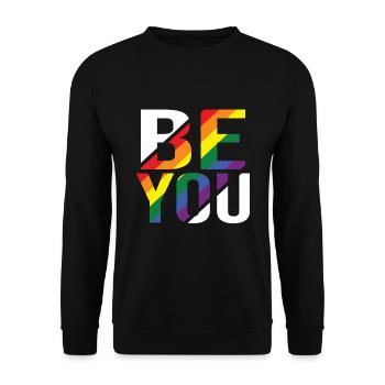 Be You Gay Pride Gay CSD Arc-en-ciel - Sweat-shirt Unisexe - noir - Devant - Alina (178cm) & Michal (187cm)