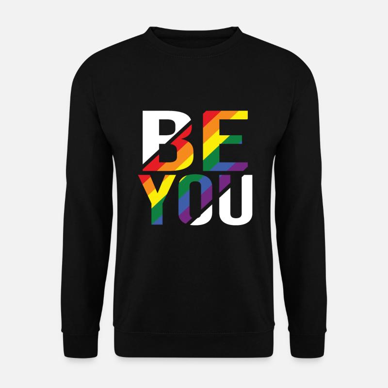 Be You Gay Pride Schwul CSD Regenbogen - Unisex Pullover - Schwarz