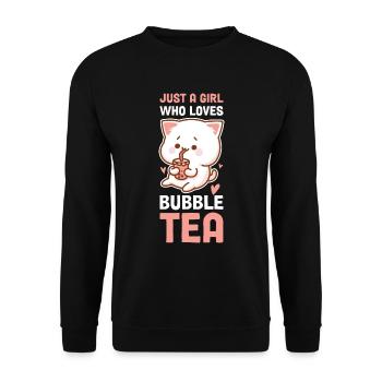 Just A Girl Who Loves Bubble Tea Boba Gift - Unisex Sweatshirt - black - Front - Alina (178cm) & Michal (187cm)