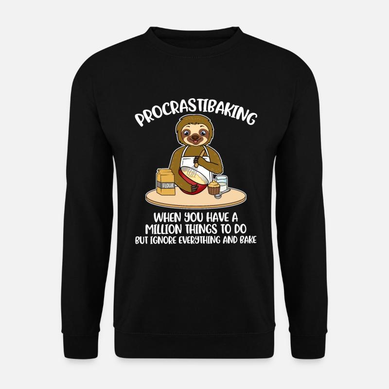 Procrastibaking Prokrastination Geschenk - Unisex Pullover - Schwarz