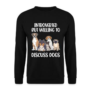 Introverted Dogs Introverted Gift - Unisex Sweatshirt - black - Front - Alina (178cm) & Michal (187cm)