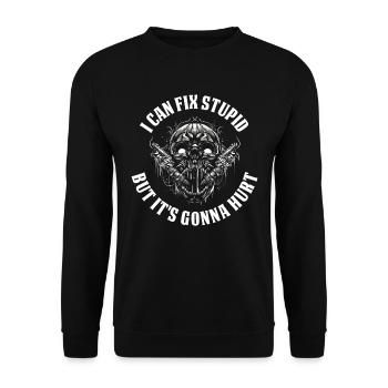 Je peux réparer le cadeau de tatouage stupide - Sweat-shirt Unisexe - noir - Devant - Alina (178cm) & Michal (187cm)