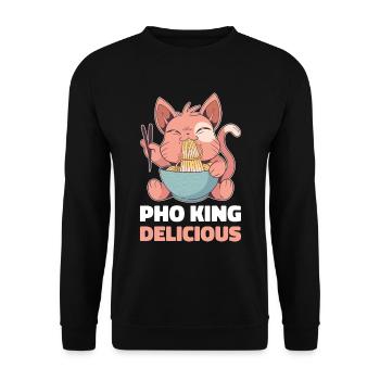 Pho King Delicious Pho Gift - Unisex Sweatshirt - black - Front - Alina (178cm) & Michal (187cm)