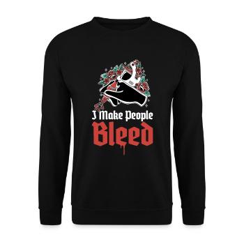 I Make People Bleed Tattoo Gift - Unisex Sweatshirt - black - Front - Alina (178cm) & Michal (187cm)