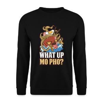 What Up Pho Pho Gift - Unisex Sweatshirt - black - Front - Alina (178cm) & Michal (187cm)