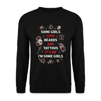 Girls Love Beards And Tattoos Tattoo Gift - Unisex Sweatshirt - black - Front - Alina (178cm) & Michal (187cm)