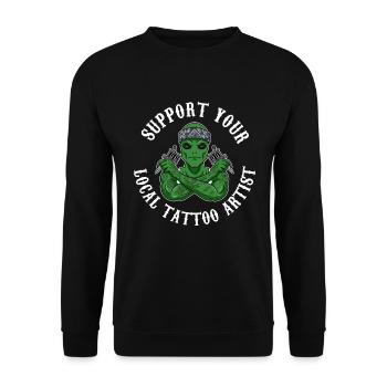 Local Tattoo Artist Tattoo Gift - Unisex Sweatshirt - black - Front - Alina (178cm) & Michal (187cm)