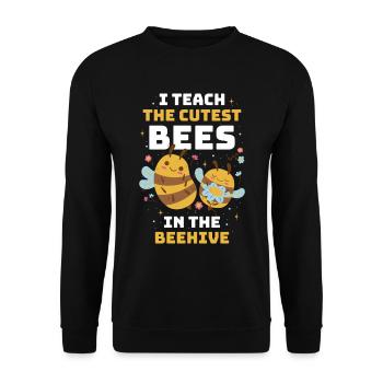 I Teach The Cutest Bees Bee Gift - Unisex Sweatshirt - black - Front - Alina (178cm) & Michal (187cm)