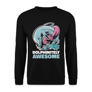 Cadeau rétro dauphin dauphin - Sweat-shirt Unisexe - noir - Devant - Alina (178cm) & Michal (187cm)