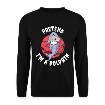 Faites semblant d’offrir un dauphin de dauphin - Sweat-shirt Unisexe - noir - Devant - Alina (178cm) & Michal (187cm)