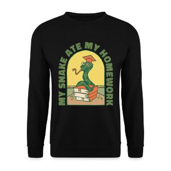 My Snake Ate My Homework Snakes Gift - Unisex Sweatshirt - black - Front - Alina (178cm) & Michal (187cm)