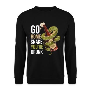 Go Home Snakes Youre Drunk Snakes Gift - Unisex Sweatshirt - black - Front - Alina (178cm) & Michal (187cm)