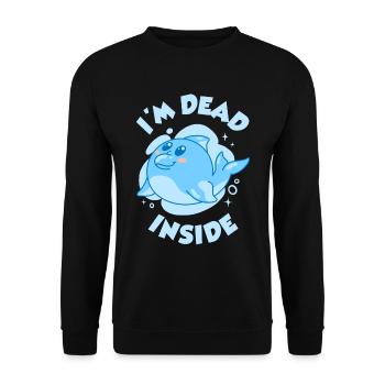 In the Dead Inside Dolphin Dolphin Gift - Unisex Sweatshirt - black - Front - Alina (178cm) & Michal (187cm)