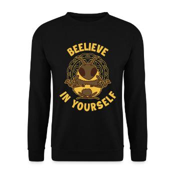 Beelieve In Yourself Bees Gift - Unisex Sweatshirt - black - Front - Alina (178cm) & Michal (187cm)