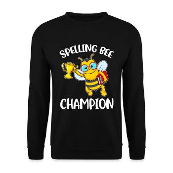Spelling Bee Champion Bee Gift - Unisex Sweatshirt - black - Front - Alina (178cm) & Michal (187cm)