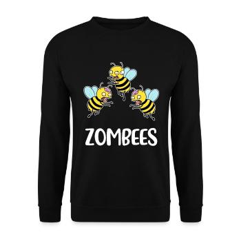 Zombie Bee Bee Gift - Unisex Sweatshirt - black - Front - Alina (178cm) & Michal (187cm)