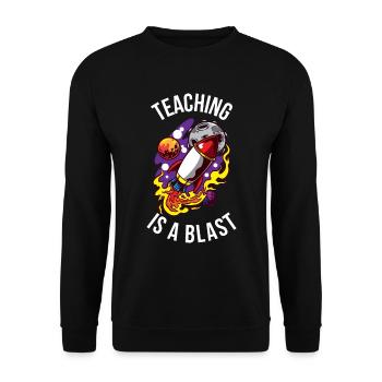 Teaching Is A Blast Teacher Gift - Unisex Sweatshirt - black - Front - Alina (178cm) & Michal (187cm)