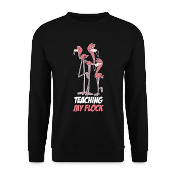 Teaching My Flock Lehrer Geschenk - Unisex Pullover - Schwarz - Vorne - Alina (178cm) & Michal (187cm)