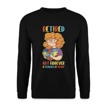 Cadeau d’enseignant à la retraite - Sweat-shirt Unisexe - noir - Devant - Alina (178cm) & Michal (187cm)