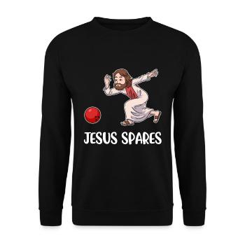 Jésus épargne le bowling Jésus Cadeau - Sweat-shirt Unisexe - noir - Devant - Alina (178cm) & Michal (187cm)